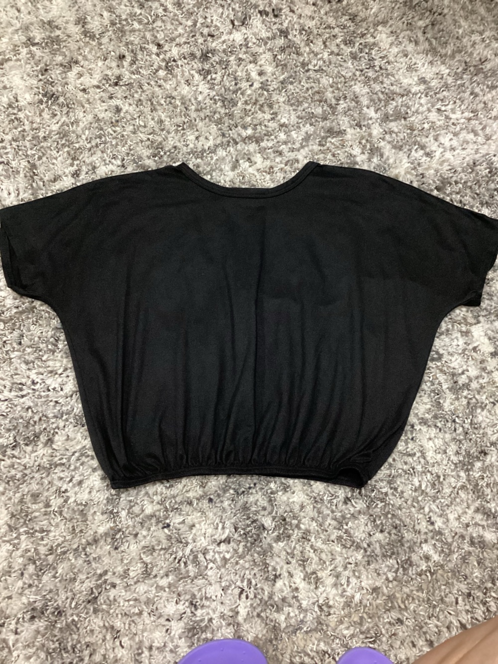 Olivia Rae Black Elastic-Hem Crop Top